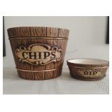 Vintage Ceramic Chip & Dip Bowls