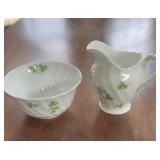Tuscan Shamrock Creamer & Sugar Bowl