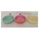 Vintage Glasbake USA  Oven Proof Handled Bowls