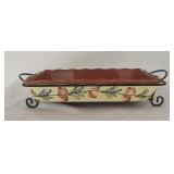 Terra Cotta Baking Dish w/Metal Server