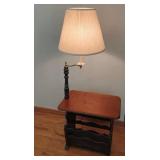 Magazine Rack Table with Lamp