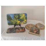 Melamine Serving Plate and Assorted Trivets