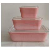 Vintage Pyrex Pink Refrigerator Set w/Lids