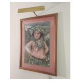 Framed Mary Koski 'Keiki Hula Girl'  Art w/Light