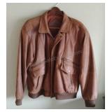 Men's Brown Leather Jacket Size L