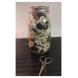 Ball Mason Jar w/Buttons and More