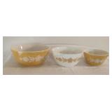 Pyrex Butterfly Gold Nesting Mixing Bowl Set