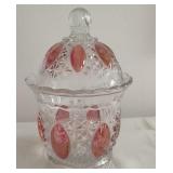 Imperial Glass Ruby Stain Candy Jar