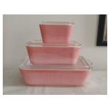 Vintage Pyrex Canister Set of 3 W/ Lids