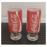 Pair of Footed Coca Cola Glasses