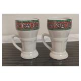 Pair of Mann Made Coca Cola Pedestal Mugs