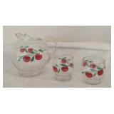 Small Dunbar Juice Pitcher and 2 Glass Set