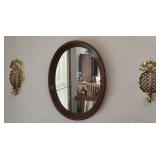 Oval Mirror w/Pineapple Sconces