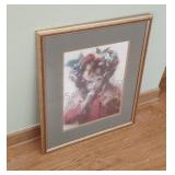 Framed Art Print 'Girl in Red Hat'