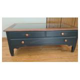 Hammary Coffee Table with Glass Top and Drawers