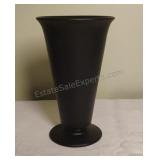 Tiffin Glass Black Satin Art Deco Vase