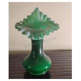 Green Jack in the Pulpit Art Glass Vase