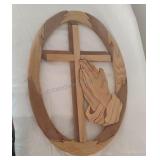 Handcrafted Religious Intarsia Wood Wall Art