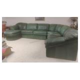 Benchcraft Green Leather Sectional Sofa