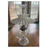 Antique Oil Lamp W/ Milk Glass Shade