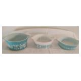 Vintage Pyrex Blue Amish Butterprint Bowls