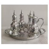 Pewter Salt and Pepper CaddyCondiment Tray