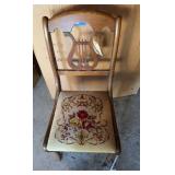 Vintage chair with needlepoint cushion