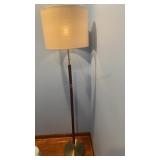 Tall Stand Up Lamp Brass & Wood