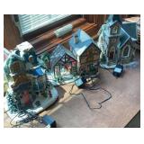 Christmas house light up lot of 3 village houses