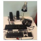 Keyboards, Desk Lamp, Speakers & Headset