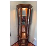 Lighted Corner Curio Cabinet 24x11x70.5 inches