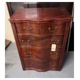 antique mahogany serpentine chest 20.75x26.75x34