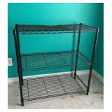 3 Shelf Black Wire Shelf 36" W x 18" D x 36" H