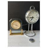Howard Miller Brass Table Side Clock Tarnished,