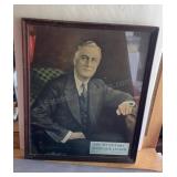 framed vintage portrait of President Franklin D.