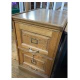 2 Drawer Solid Oak Filing Cabinet 27.5" D x 18.5"