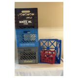 3 Plastic Milk Style Crates Stackable, Plus 2