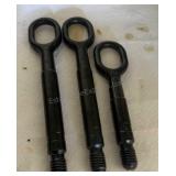3 Car Tow Hooks, towing  eye bolts 10" and 8"