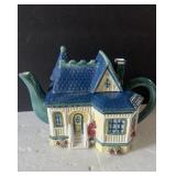 Novelty Tea Pot Cottage Cracker Barrel 10" x 5.5"