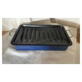 Broiler Pan 15" x 9-1/2" x 3" Blue Heavy Duty