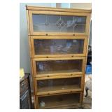 Barrister Style Bookcase Solid Oak with Glass