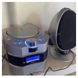 Coby stereo system features a top-loading CD