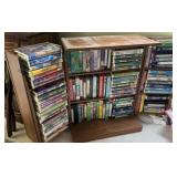 VHS STORAGE CABINET WITH CONTENTS,
