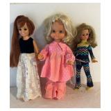 VTG TIMEY TELL DOLL IN PINK POLKA DOTS, 1965