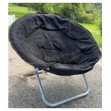 Moon Saucer Chair with Metal Legs Black 33" x 31"