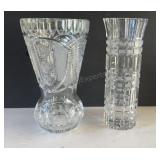 Pair of Lead Crystal Vases, Brilliant Cut Vase