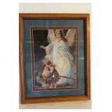 Framed Angel Print Oak Frame 18" x 22.5"
