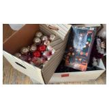Bin of Christmas Decor and Glass Bulbs