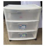3 Drawer Portable Cart on Wheels STERILITE