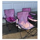 3 Pink Soccer Chairs , Bag Chairs missing 1 bag